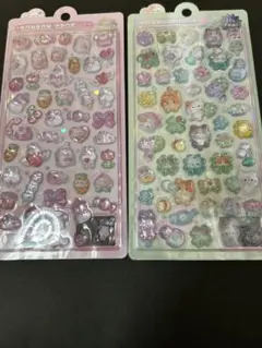 ボンボンドロップシール ももいろ、ねこねこ　2枚セット