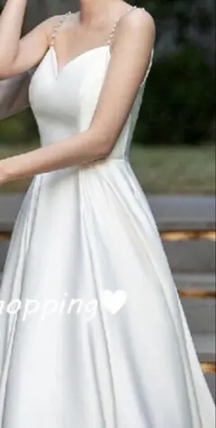 ウェディングドレス　パーティドレス　ホワイト　結婚式　前撮り