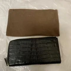 クロコダイル風長財布 黒