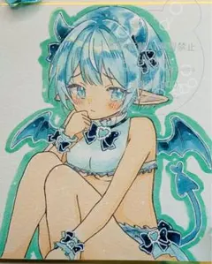 手描きイラスト 女の子43 アナログ 色紙 c20 - メルカリ