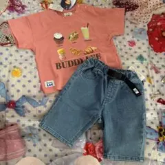 Buddy Lee Tシャツとデニムショートパンツセット 90