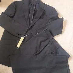 新品タグ付きMALE & CO ブラック ビジネススーツ セットAB5