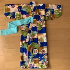 七五三 子供用　着物　羽織り　肌襦袢　3点セット　兜柄