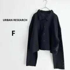 URBAN RESEARCH 透け感　総柄レース ショート丈シャツ ブラックのサムネイル