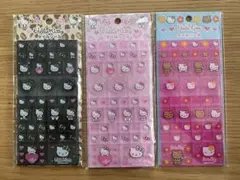 ハローキティ タイルシール ブラック ピンク ハイビスカス3点セット