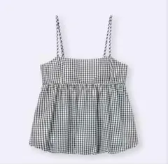 美品 GU ジーユー ギンガムチェック バブルヘムキャミソール L