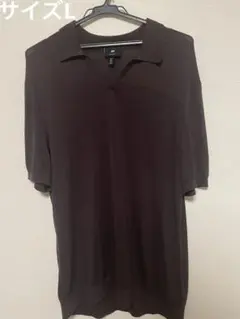 H&M ニットポロシャツ　ブラウン　2025ssのサムネイル