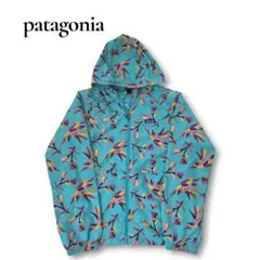 【良品】patagonia/ナイロンジャケット/水色/XL/総柄/アウトドア