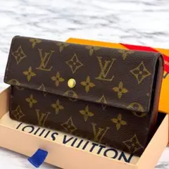 【美品】ルイヴィトン　モノグラム　インターナショナル　長財布　三つ折り財布　財布
