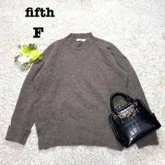 フィフス　ハイネックニット　オーバーサイズ　ブラウン　無地　シンプル　フリー
