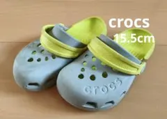 Crocs キッズ サンダル グレー×ライムグリーン
