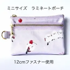 ラミネートのミニ・ダブルファスナーポーチ