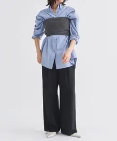 LOHEN ローヘン ハイカウントボックスラインブラウス ノースリーブ 