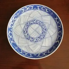有田焼　染付線描大皿　32.3cm　今物