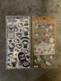 平成はっぴーふぉん　キティ　ウサハナ　ドロップジェリーシール　2点セット