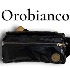 Orobianco エナメル ブラック ボディバッグ クロスボディ ゴールド金具
