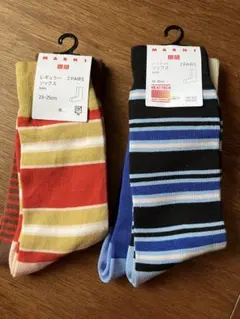【週末価格】MARUNI UNIQLOストライプソックス 23-25cm 4ペア