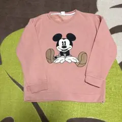 ミッキーマウス プリント ピンク トレーナー