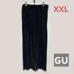 【XXL】GU ジーユー プリーツ ワイドパンツ イージーパンツ 黒