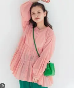 coca コカ　シアーコットンティアードブラウス　ブラウス　シアー　ティアード