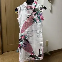 チャイナドレス チャイナ服 白 キジ