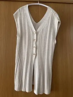 【新品】2wayランダム リブニットベスト ジレ