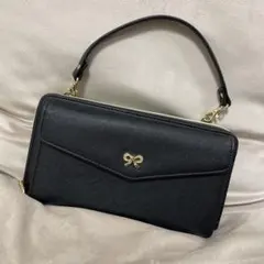 黒お財布ショルダー スマホポーチ