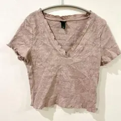 可愛い❣️wild fable 【M】ブラウン Vネック 半袖Tシャツ 茶色