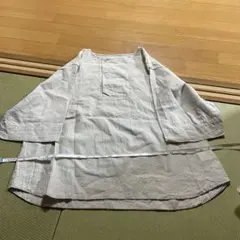 麻70%・綿30% 五分袖シャツ Fサイズ