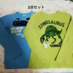 JUNK STORE　2点セット　男児　小学生　長袖カットソー　恐竜　クジラ