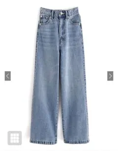 ハイウエストセミワイドデニムパンツ　XS