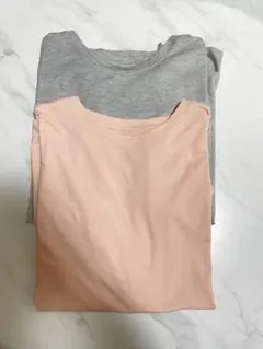 グレー・ピンク 半袖Tシャツ 2枚セット