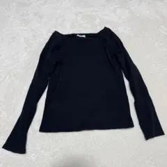 POU DOU DOU プードゥドゥ リブニット トップス 長袖 ブラック