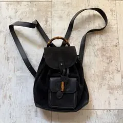 GUCCI グッチ スエードレザー 本革 バンブー ミニリュック バックパックのサムネイル