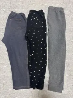 パンツ3点セット 100cm グレー・黒・星柄