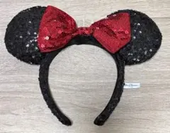 ディズニー　ミニー　カチューシャ　リボン　スパンコール　キラキラ
