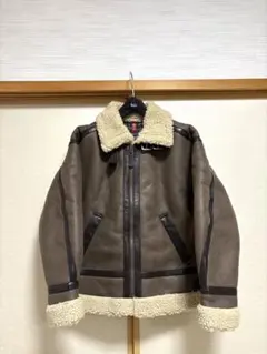 美品 アルファインダストリーズ B-3 フェイクムートンジャケット ブラウン