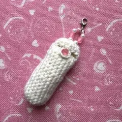 リップケース ハンドメイド ホワイトピンク 2本収納 印鑑ケース