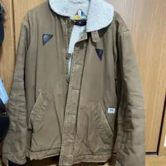 ブラウン コットン フリースジャケット