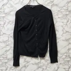 【JILLSTUART】 ニットカーディガン M 首元透かし編み ブラック