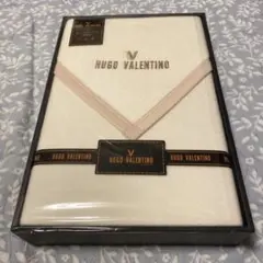 HUGO VALENTINO 刺繍入りやわらか綿毛布　未使用品