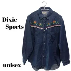 【Dixie Sports 】ヴィンテージ・花柄刺繍デニムシャツ ユニセックス