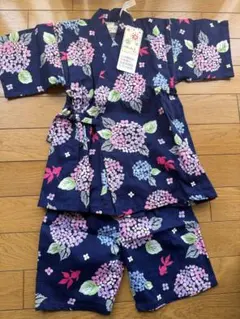 女の子　紫陽花柄 甚平 110cm