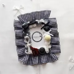 硬質ケース B8サイズ ホイップデコ ギンガムチェック黒 スイーツ B8-177