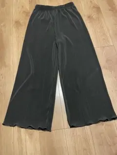 最終価格 黒 プリーツパンツ ワイドパンツ Lサイズ
