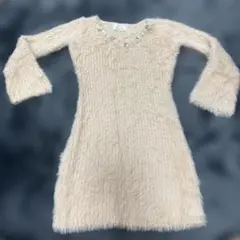 Rady フラッフィー素材 ベージュニットワンピース 長袖