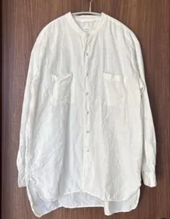 美品】マーガレットハウエル バンドカラーシャツ リネン100％ 夏用 M