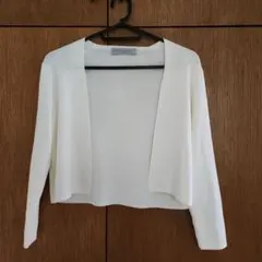 M-PREMIER COUTURE ホワイトカーディガン 五分袖