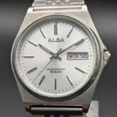アルバ ALBA 7N43-K001 デイデイト クォーツ 銀 W097