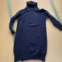 ラコステ ロングニットワンピース タートルネック ネイビー 40 L